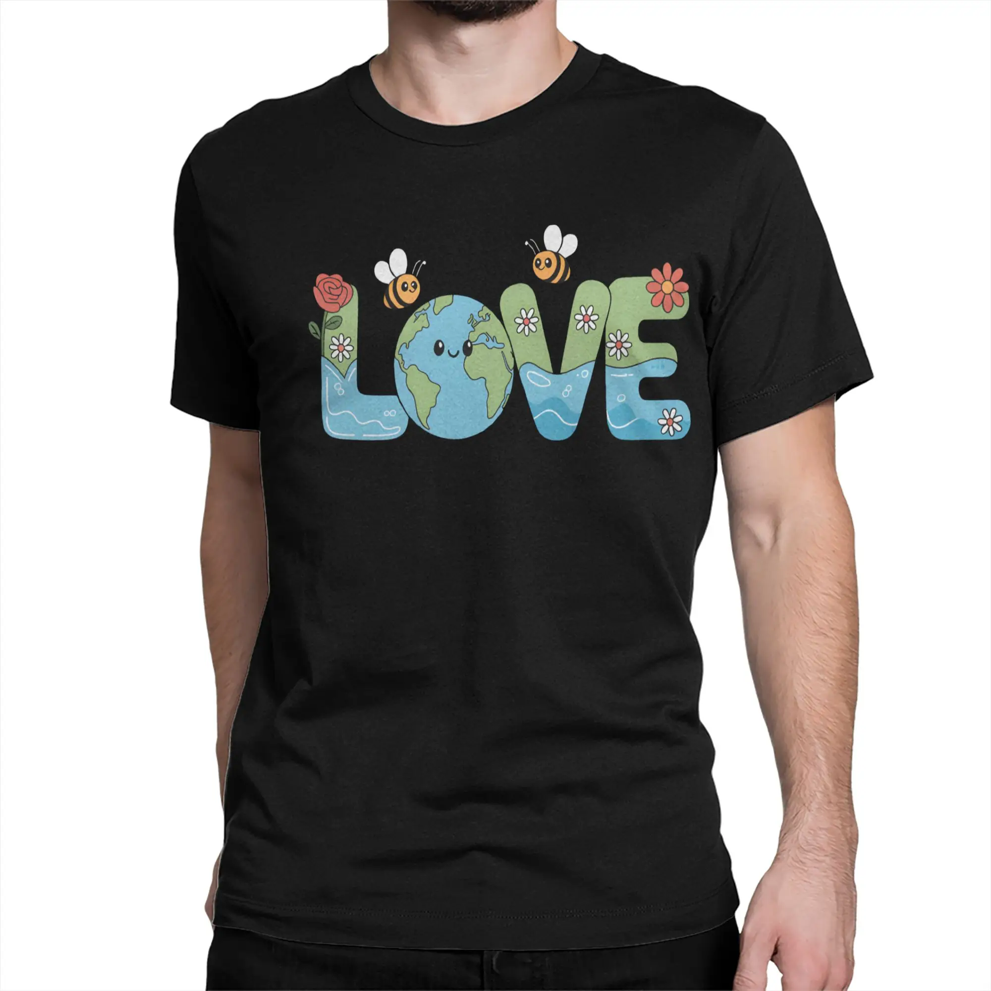 Men Women's T-Shirt Earth Day Environmental Novelty Cotton Tees Short Sleeve  T Shirts Crewneck Clothes Graphic