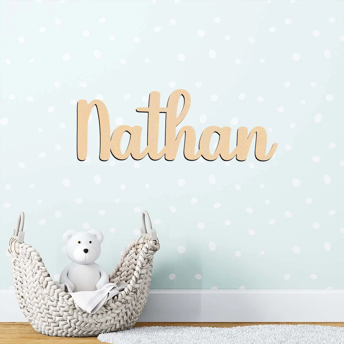 1 szt. Kreatywny wzór Nathan, personalizowane imię, materiał drewniany, znak wycinany laserowo, drewniana tabliczka, dekoracje świąteczne