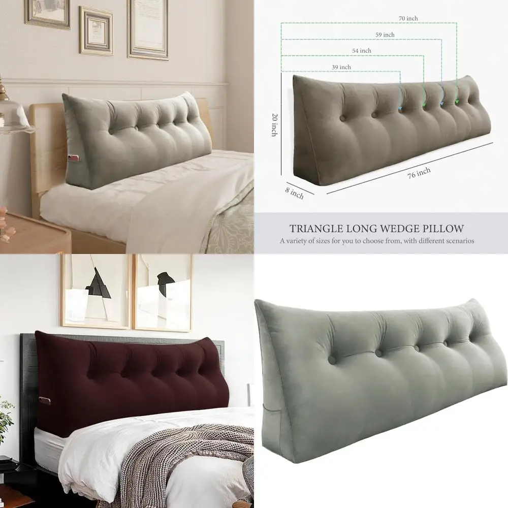 

3-in-1 Large Wedge Reading Pillow - Versatile Support Pillow for Bed, Couch, and Daybed