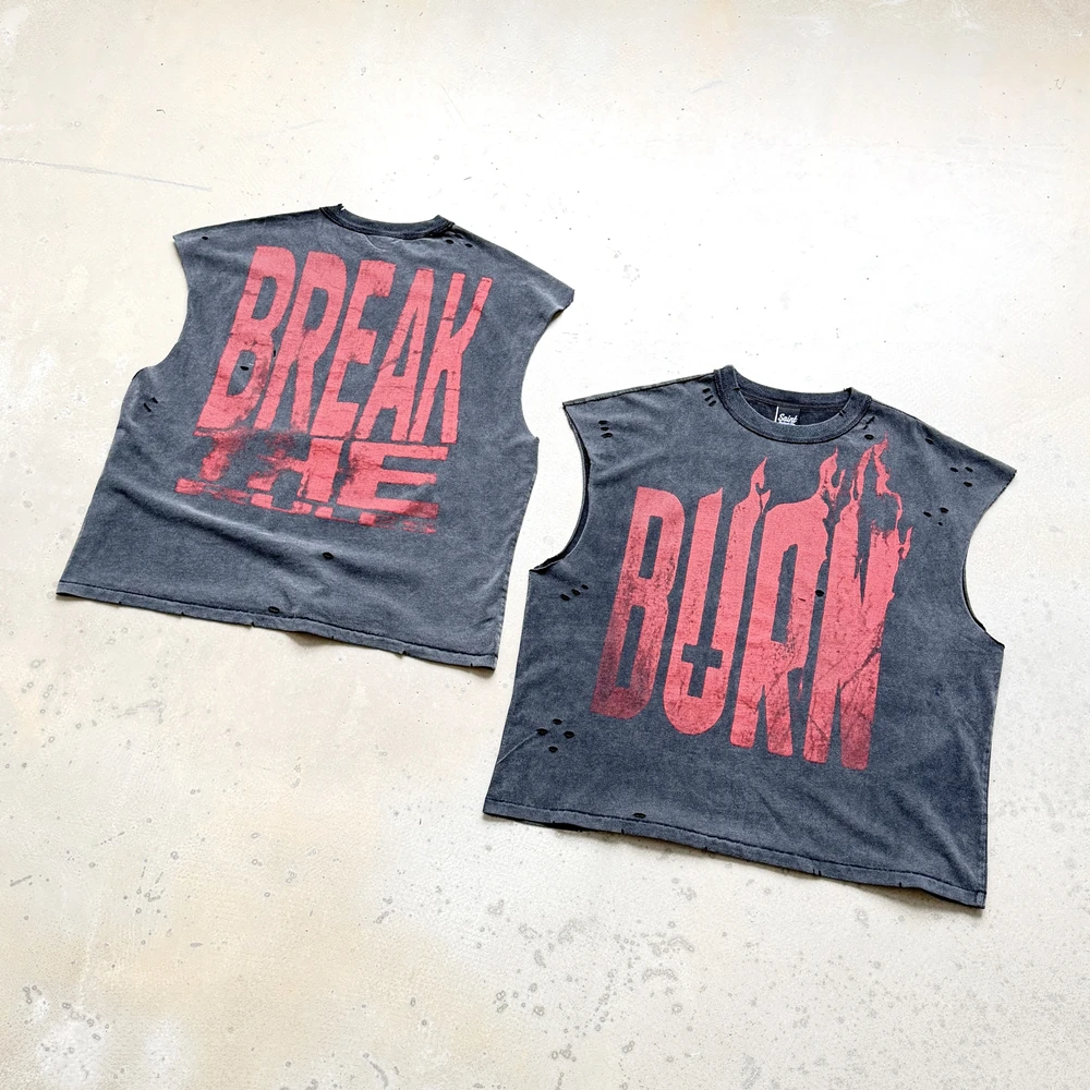 

Yao Fashion Band Vest Tank Rock and Roll Punk Streetwear Oversize Baggy Graphics Tops Sleeveless Men Clothing Vest For Men