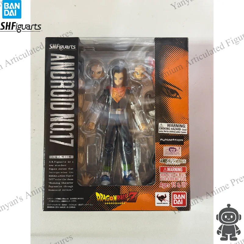 En stock: Figura de acción coleccionable Bandai Tamashii Exclusive S.H.Figuarts Dragon Ball Z Androide 17 Ver.1.0, modelo de juguete, regalo
