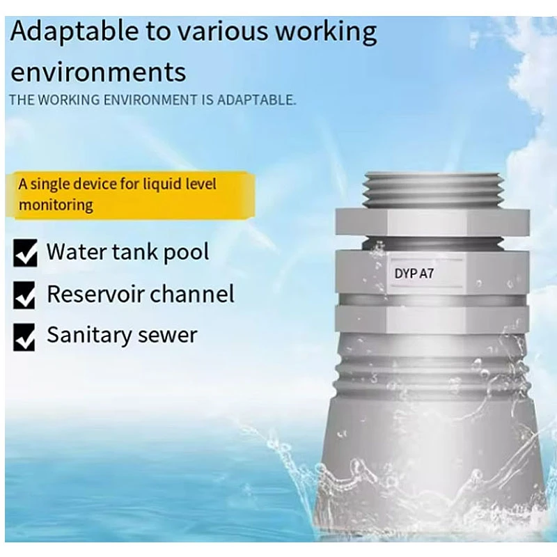 

Ultrasonic digital water level sensor for small-angle sewer level height ranging