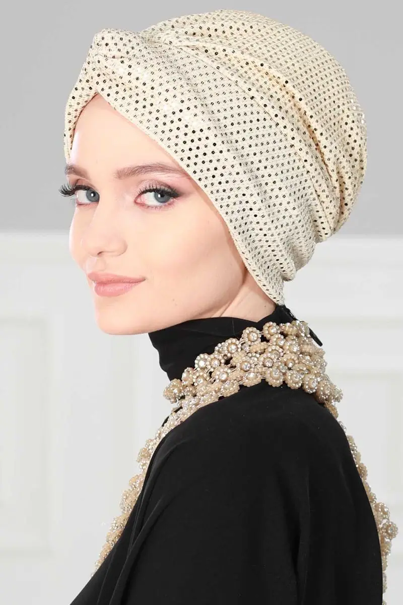 Mihrace Combed Bone Sequin Gold