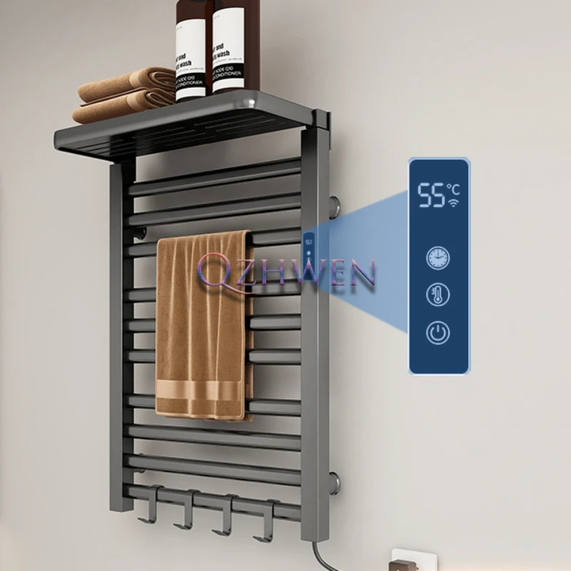 

110V/220/V 150W Household Constant Temperature Electric Towel Rack Bathroom Toilet Towel Bar Drying Punch-free Storage Rack