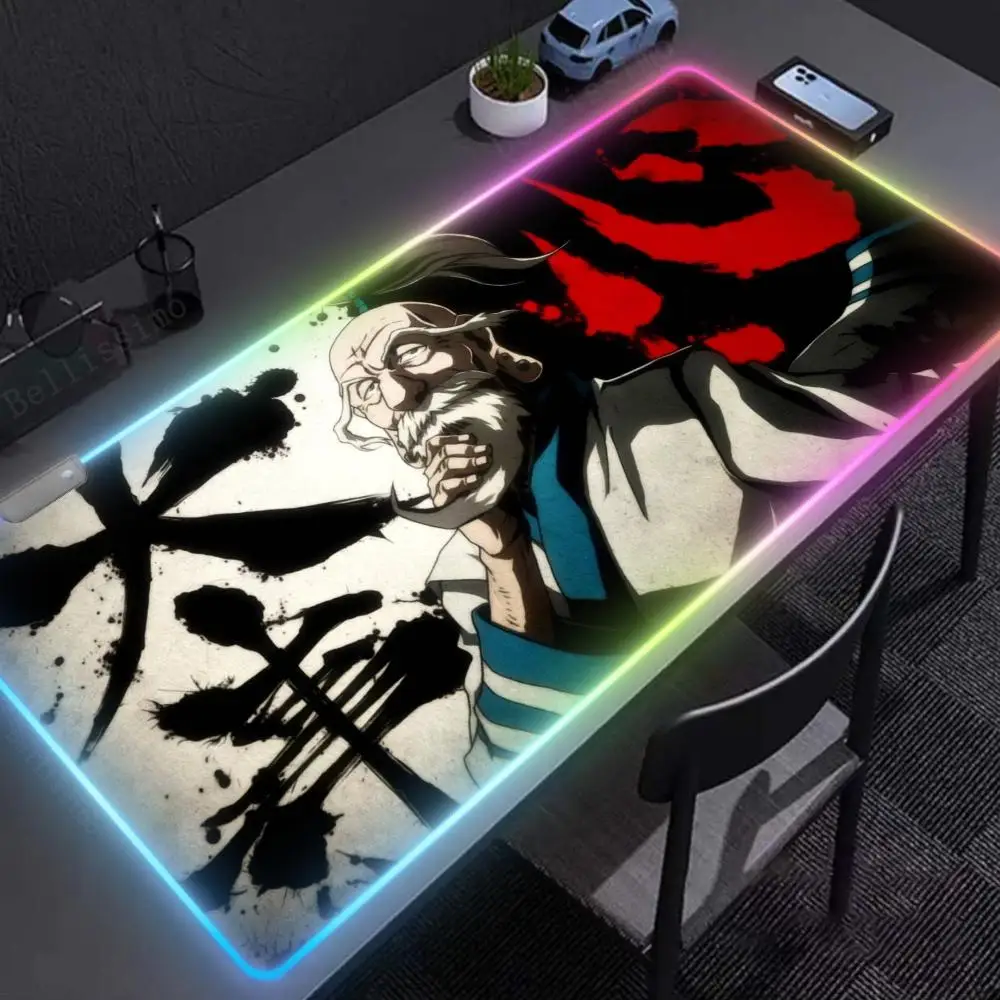 RGB Pc Gamer Keyboard Mouse Pad Anime Hunter x Hunters Mousepad LED Glowing Mouse Mats Rubber Gaming Computer 900x400mm