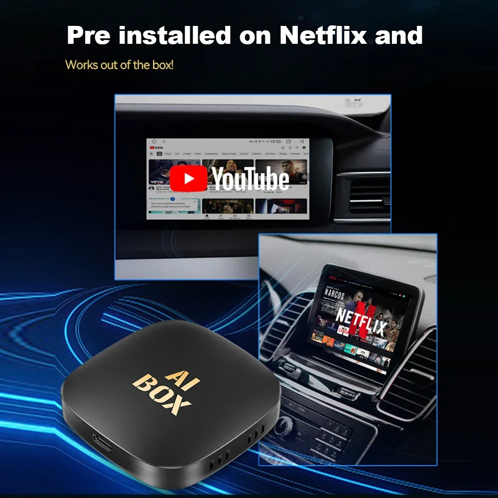 2024 Smart Mini Ai Box 2+32GB Android 13 Support Netflix YouTube Wireless CarPly Suitable for 99% of cars with wired Carplay