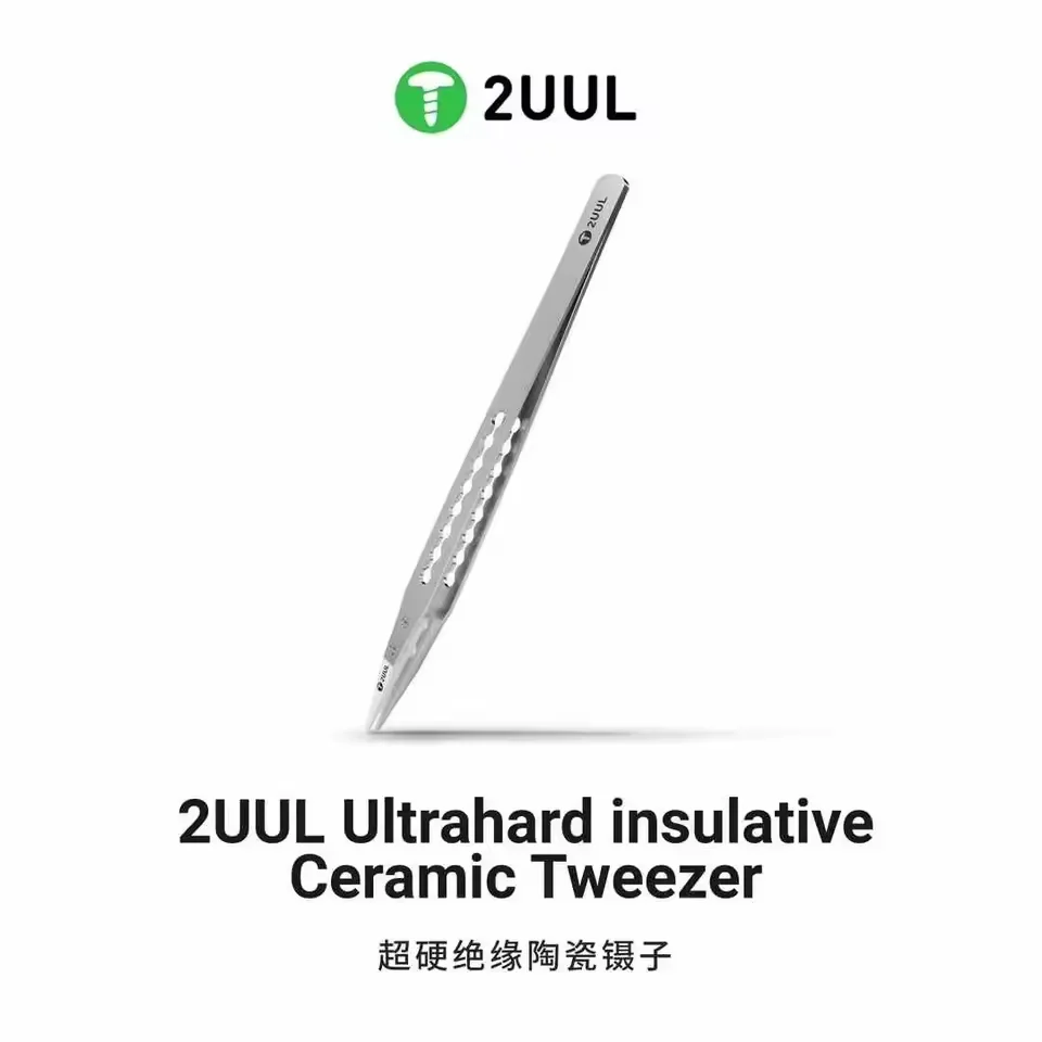 2UUL TW31 Ultrahard insulative Ceramic Tweezer Anti-Static For Mobile Chips Tweezers CPU/IC/PCB/Mobile Phone Repair Tweezer Tool image 2