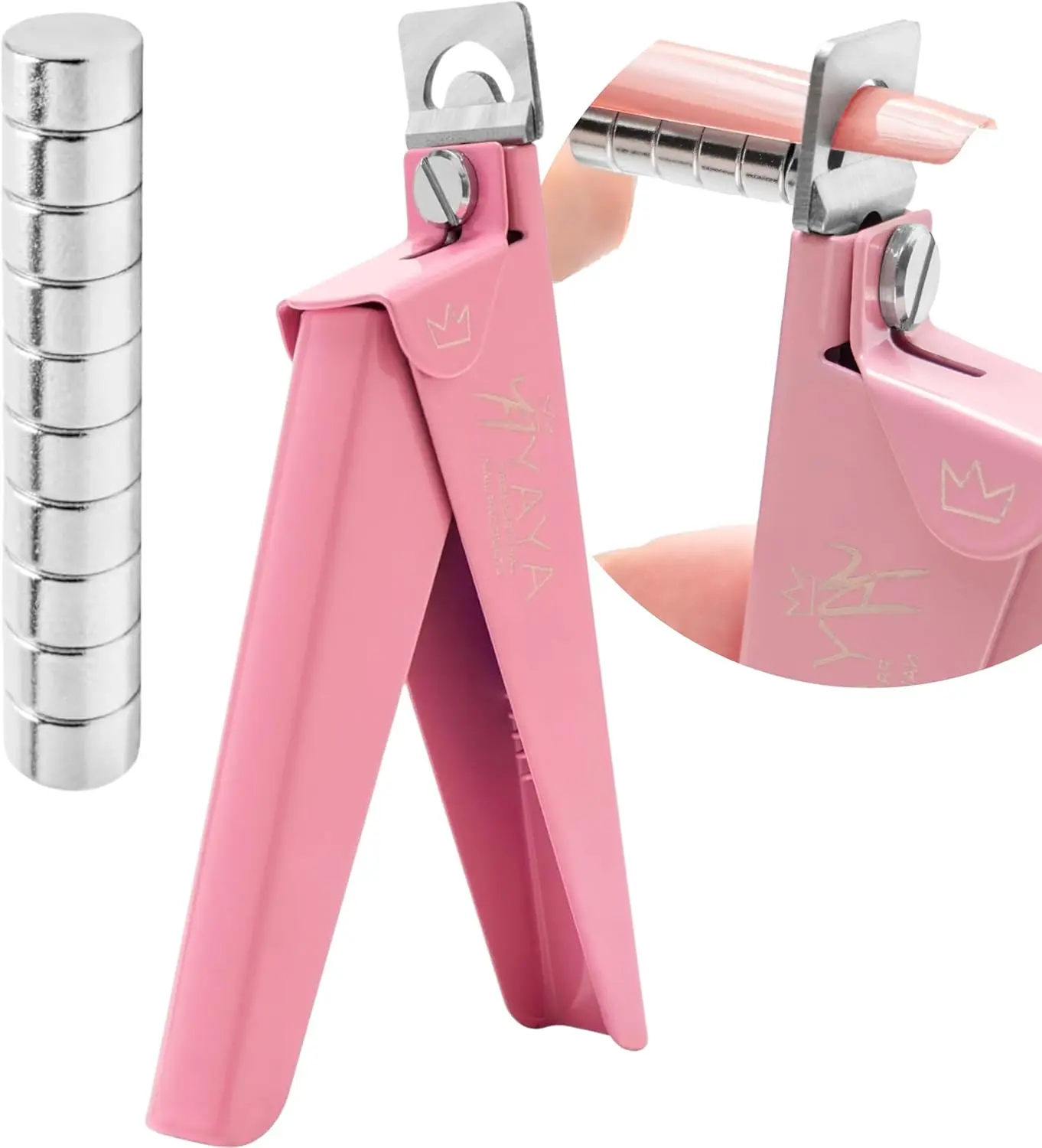 

Acrylic Nail Clippers with Magnets & Length Measurement, Stainless Steel Nail Tip Cutter for Salon Home Manicure