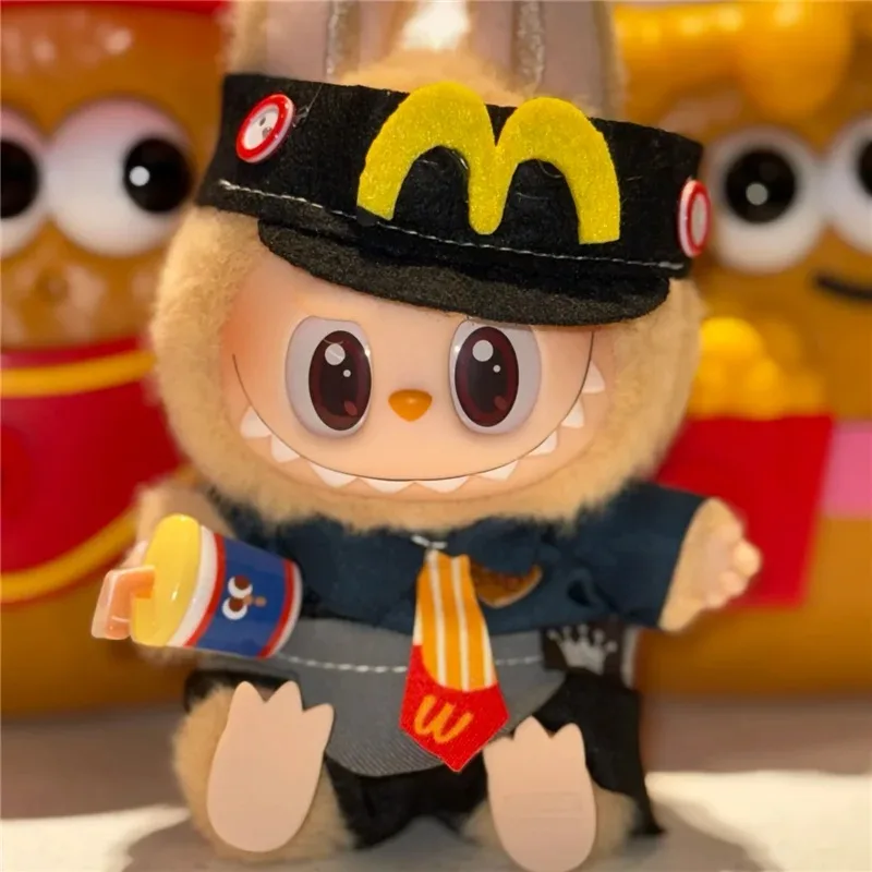 15 17 سنتيمتر ل Labubu دمية الوجبات السريعة كولا البطاطس الزي الملابس موضة عمال العمل تأثيري الملابس دمية اكسسوارات