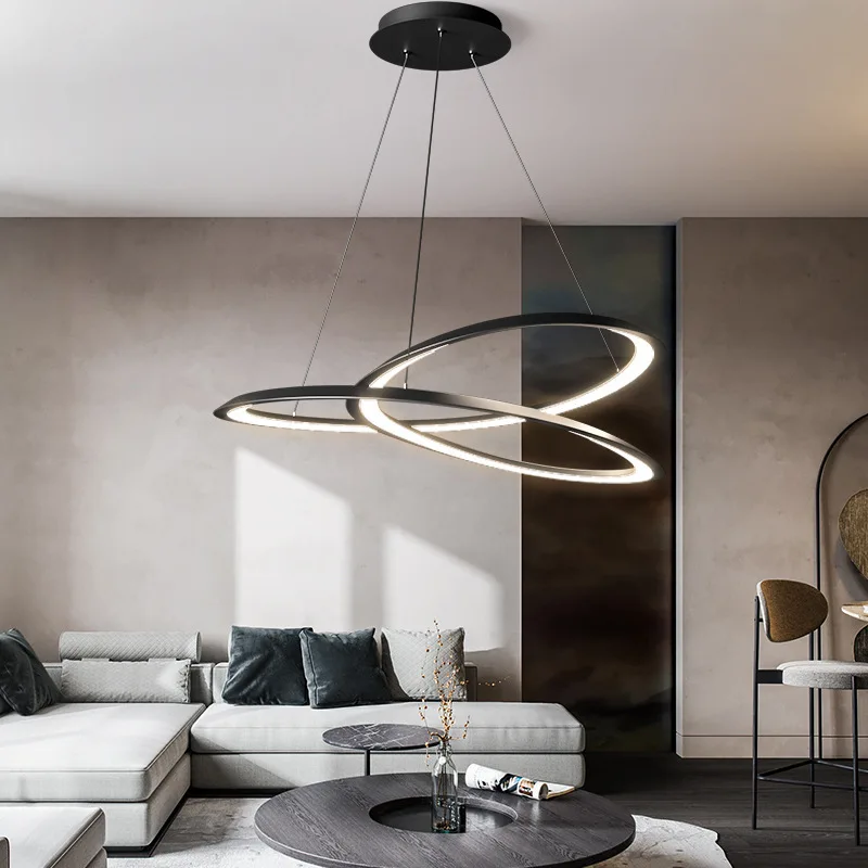 Lampadario moderno ad anello per sala da pranzo, soggiorno, tavolo centrale, camera da letto, lampada a sospensione, arredamento minimalista, illuminazione per interni, apparecchio a sospensione