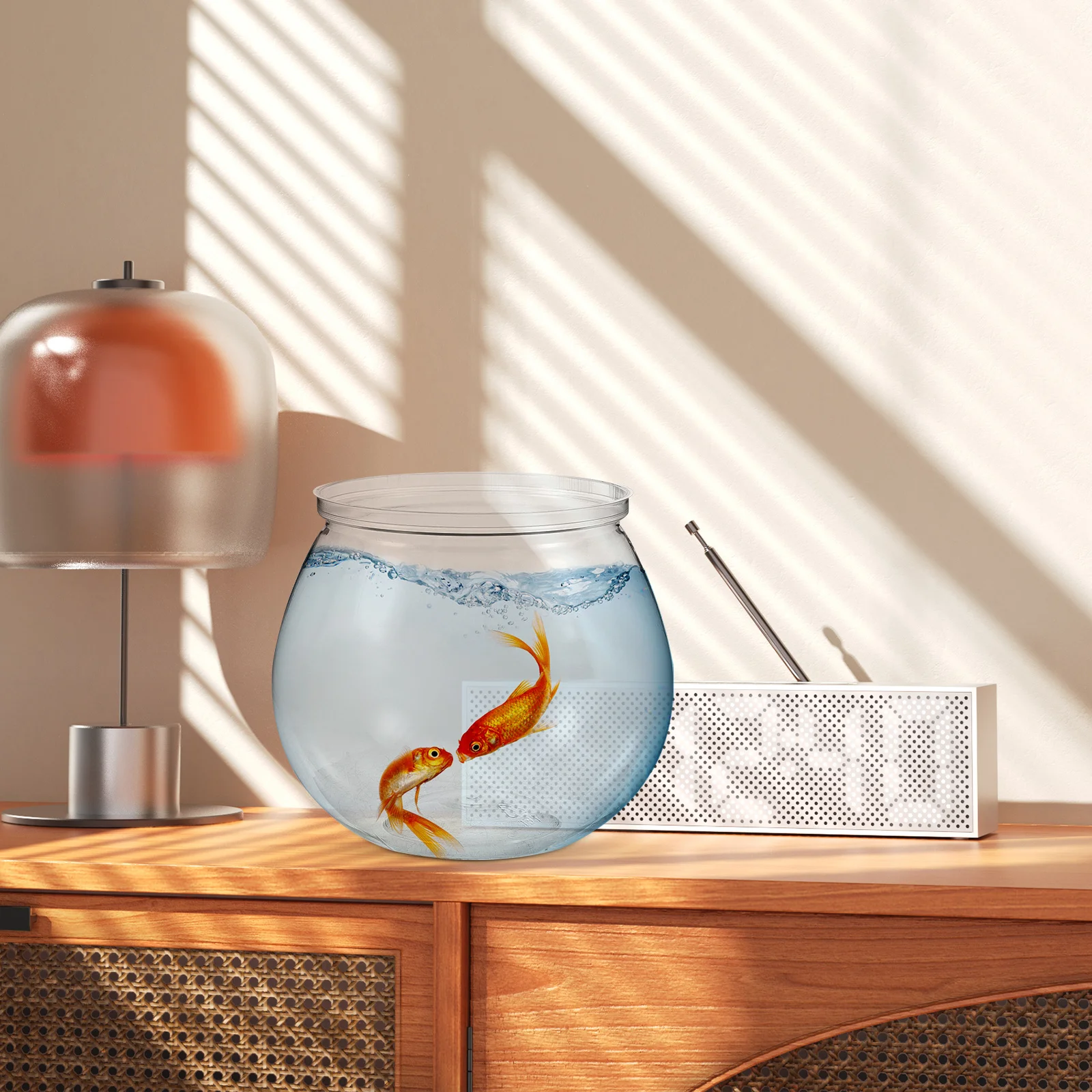 

3Pcs Transparent Plastic Fish Bowl Small Aquarium Tabletop Fish Tank Decorative for Home Office Aquariums Tanks