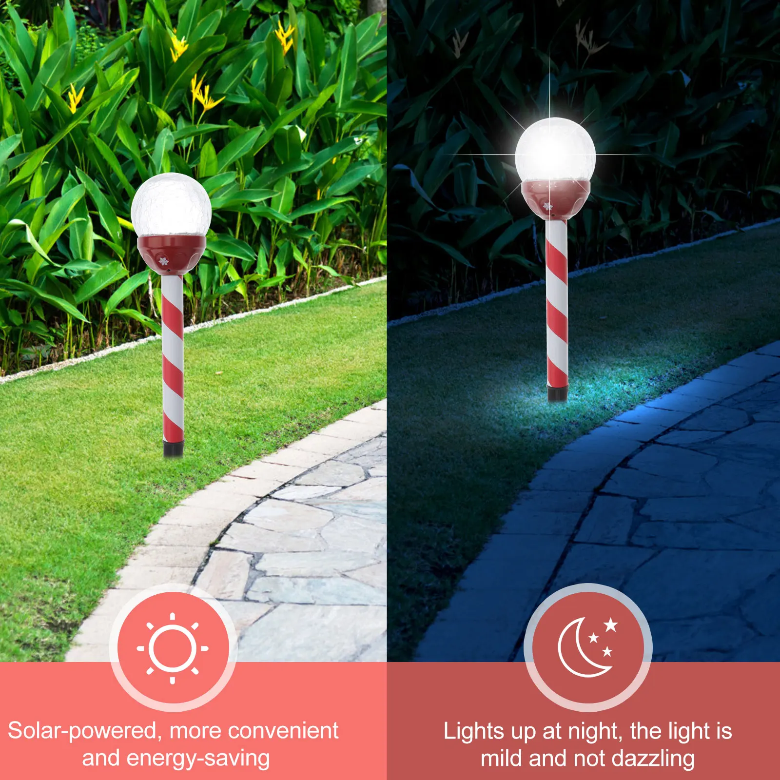 

4pcs Solar Pathway Lights Lawn Lamp Weather Resistant IP44 Waterproof Automatic On Off Garden LED Driveway Outdoor Lighting