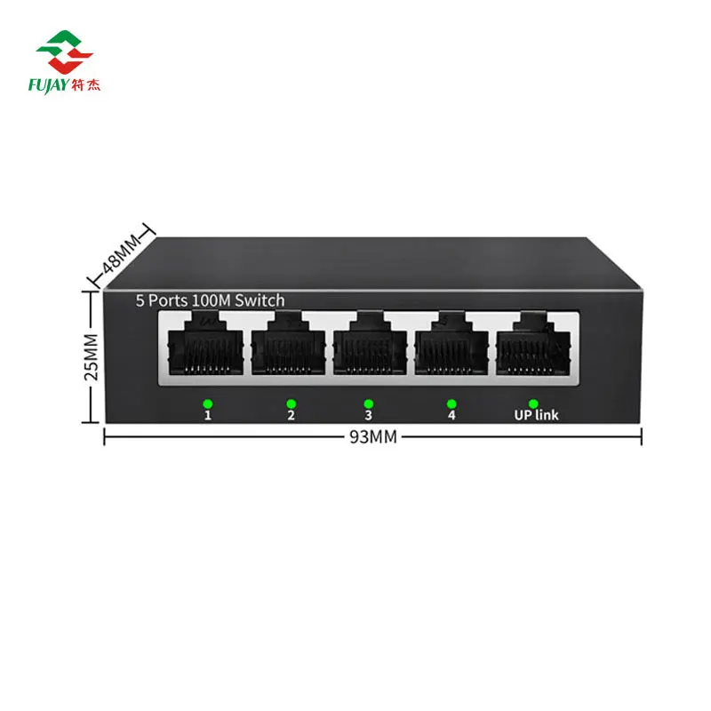 Factory direct supply Fast Unmanaged 5-port 10/100m Ethernet Hub Mini Network Switch