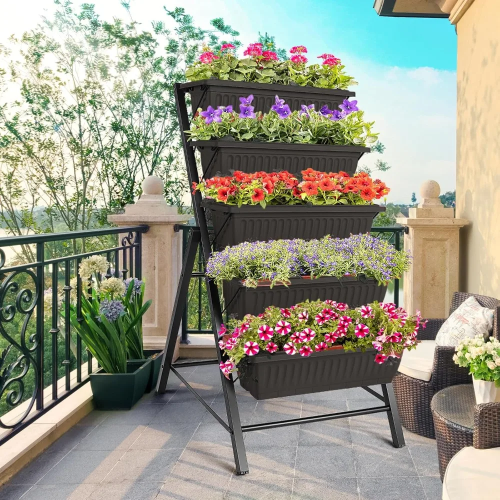 Vertical Raised Garden Bed, 5 Tiers Elevated Garden Planters, 23 * 26 * 45Inch Indoor Outdoor Raised Planter Box