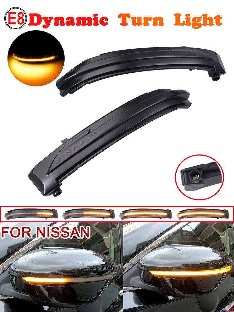 Für Nissan X-Trail T32 Rogue Qashqai J11 Murano Z52 Juke Navara Pathfinder LED Dynamischer Blinker Seitenspiegelanzeigeleuchte – Detail 11