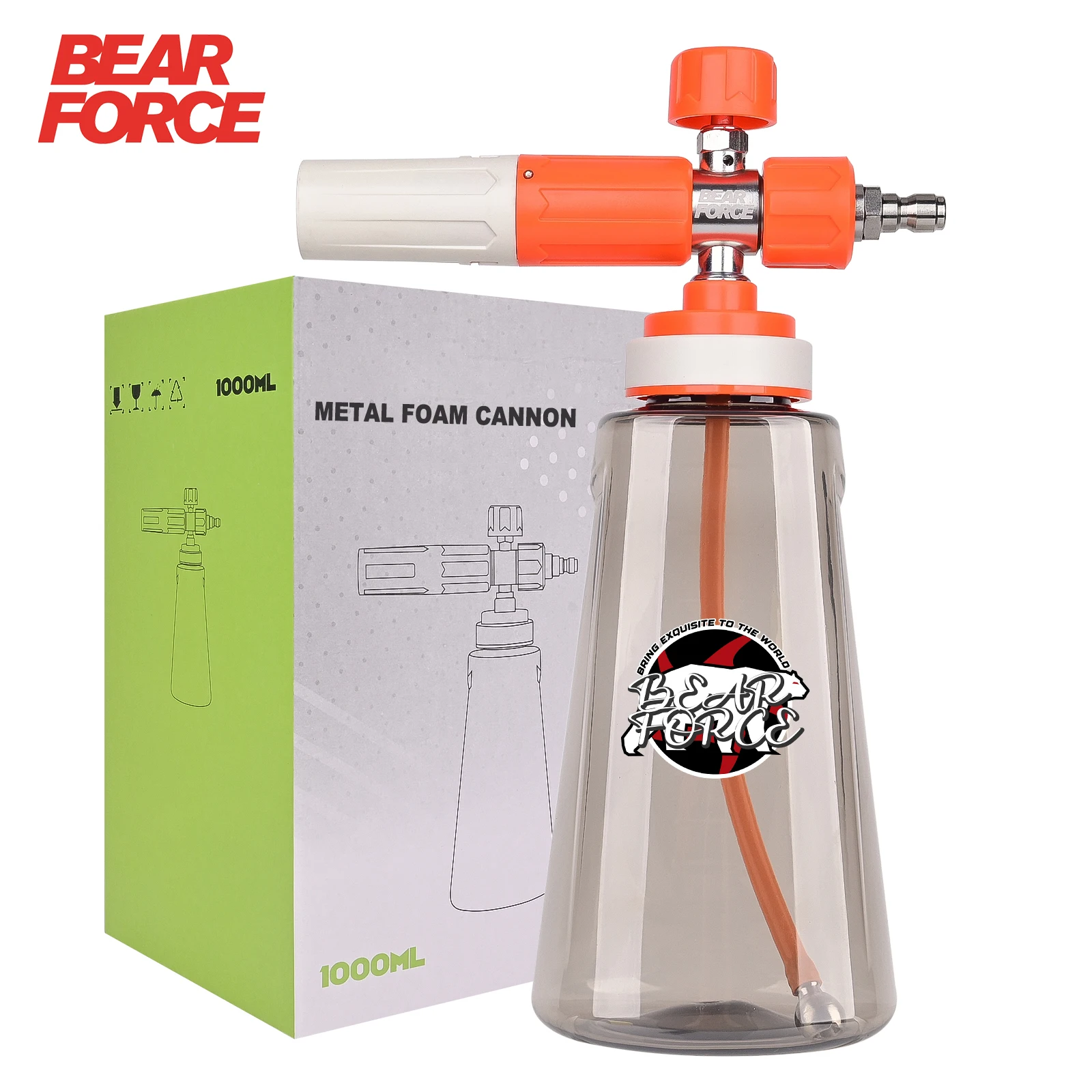 Pressure Washer Upgraded Foam Cannon for 1/4” Quick Connector with 360°Adjustable Spray Nozzle, 1L Foam Cannon Soap Dispenser