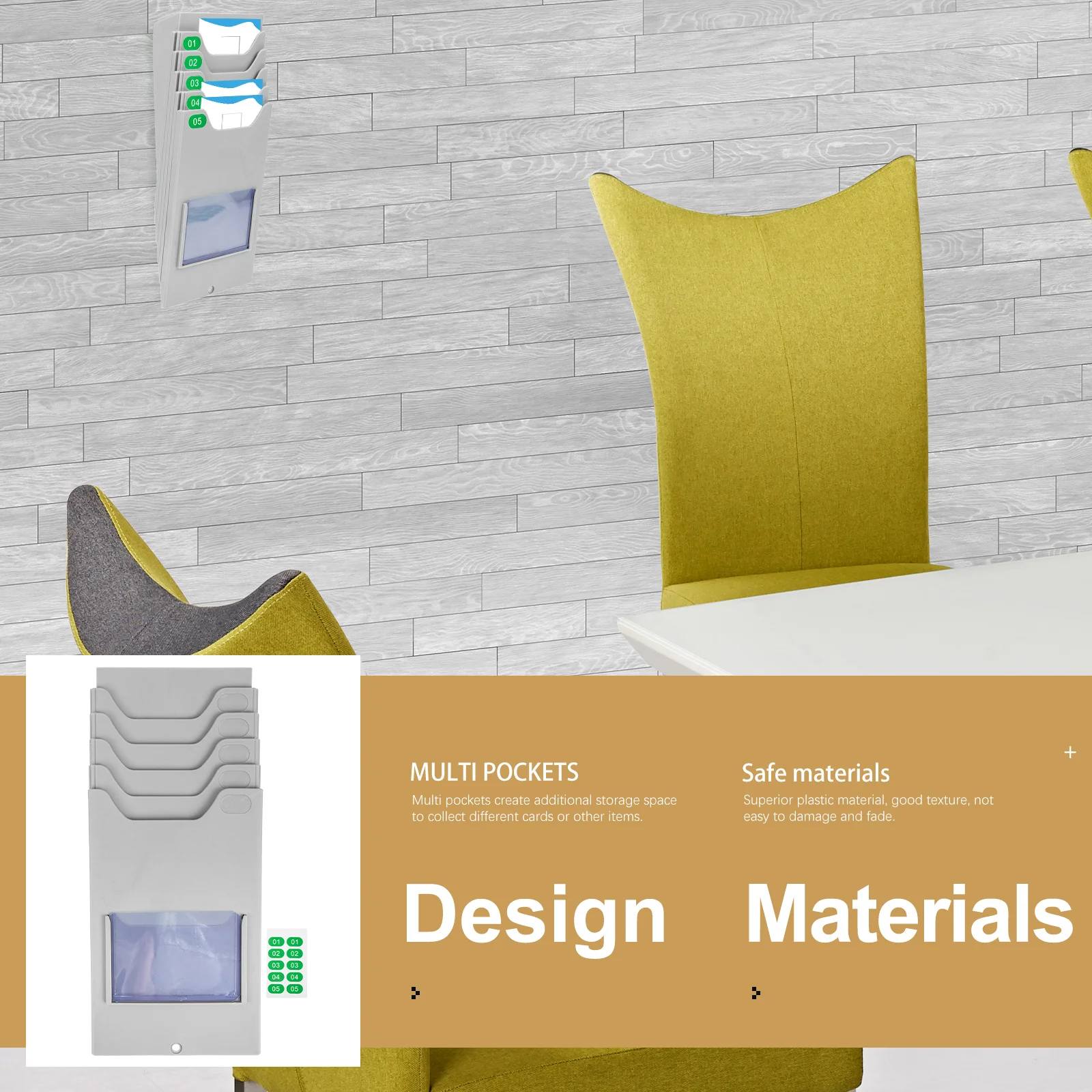 

Material Card Rack 11.8CM Plastic Storage Box Staff Shelf Warehouse Hanging Record Holder Employee Badges Multi