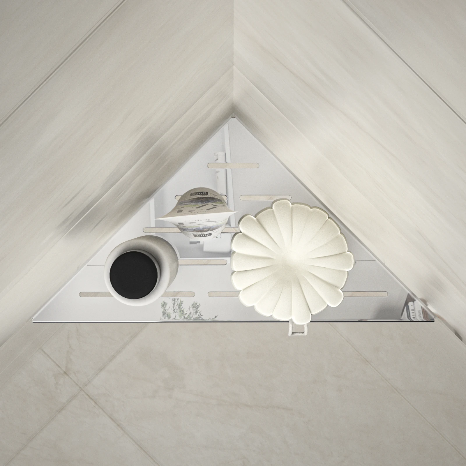 حار بيع 10 بوصة المصقول الفولاذ المقاوم للصدأ المدمج في الرف التصميم الحديث نمط الزاوية شنت لتخزين الحمام في الولايات المتحدة الأمريكية