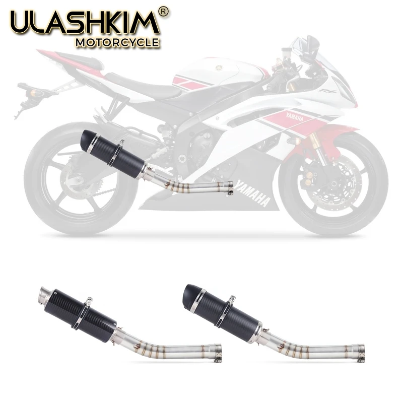 Slip On für Yamaha YZF 1998 YZF-R6 R6 2015-2018 Jahre Auspuff Motorrad Auspuff Flucht Schall dämpfer Mittel front Link Rohr Auspuff