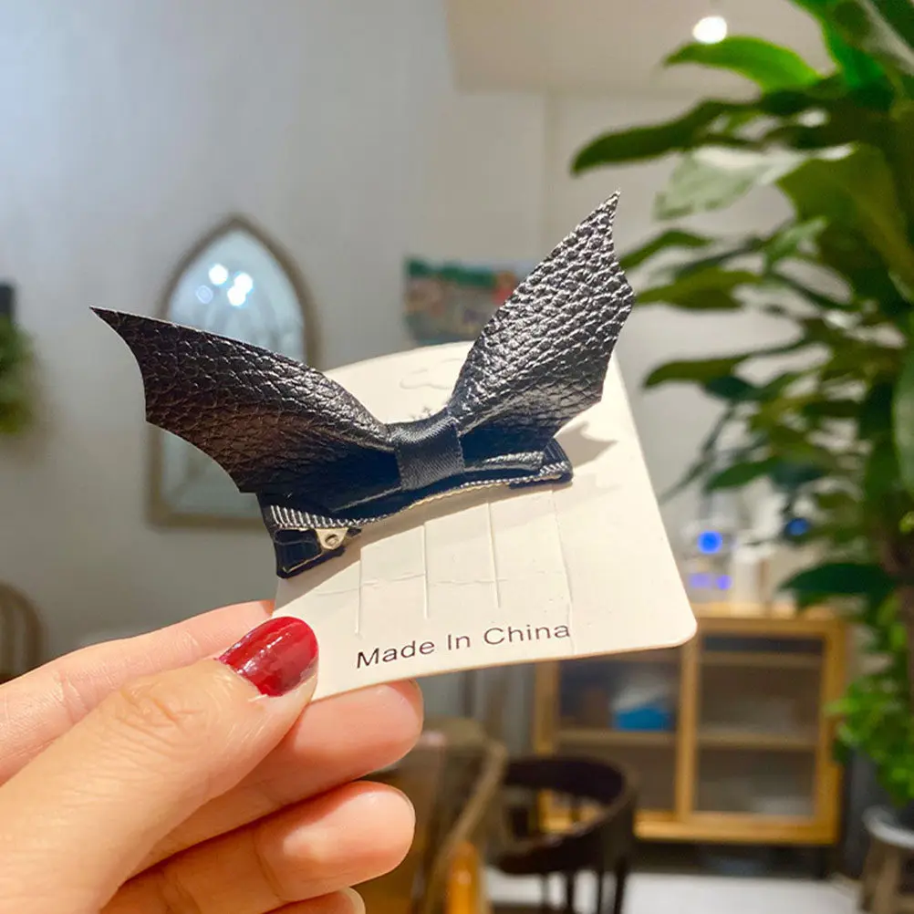 

6 шт. заколок для волос на Хэллоуин в форме летучих мышей, удобные для ежедневного использования, черные заколки для волос на Хэллоуин, забавный головной убор