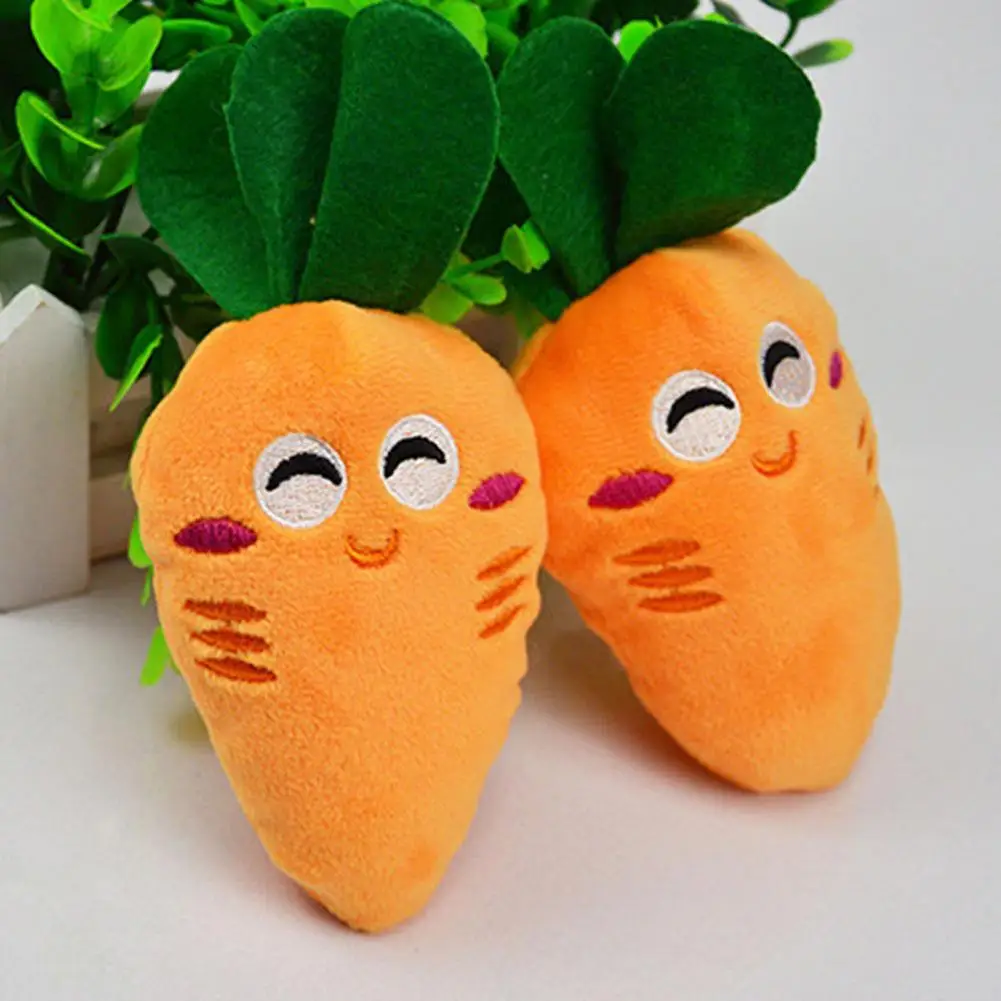 Carrot Shape Pet Squeaker Toy Doll Wear-resistant Stress Relieve Dog Puppy Chew Toy With Sound Home Squeaker Doll For Children