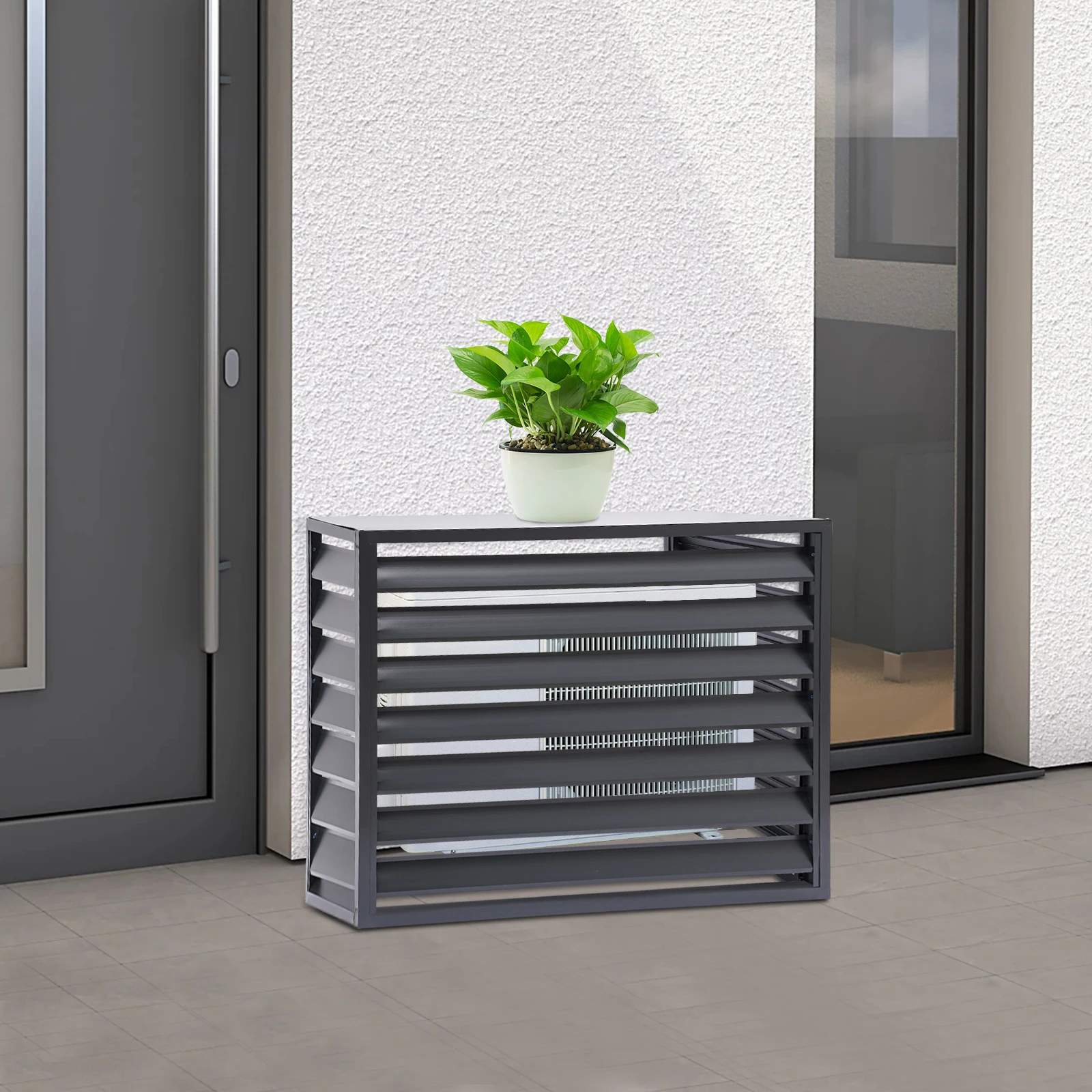 

Серый алюминий, железо 112*82*10 см, забор для кондиционирования воздуха, четырехсторонний защитный забор, внешний машинный ограждение для кондиционирования воздуха