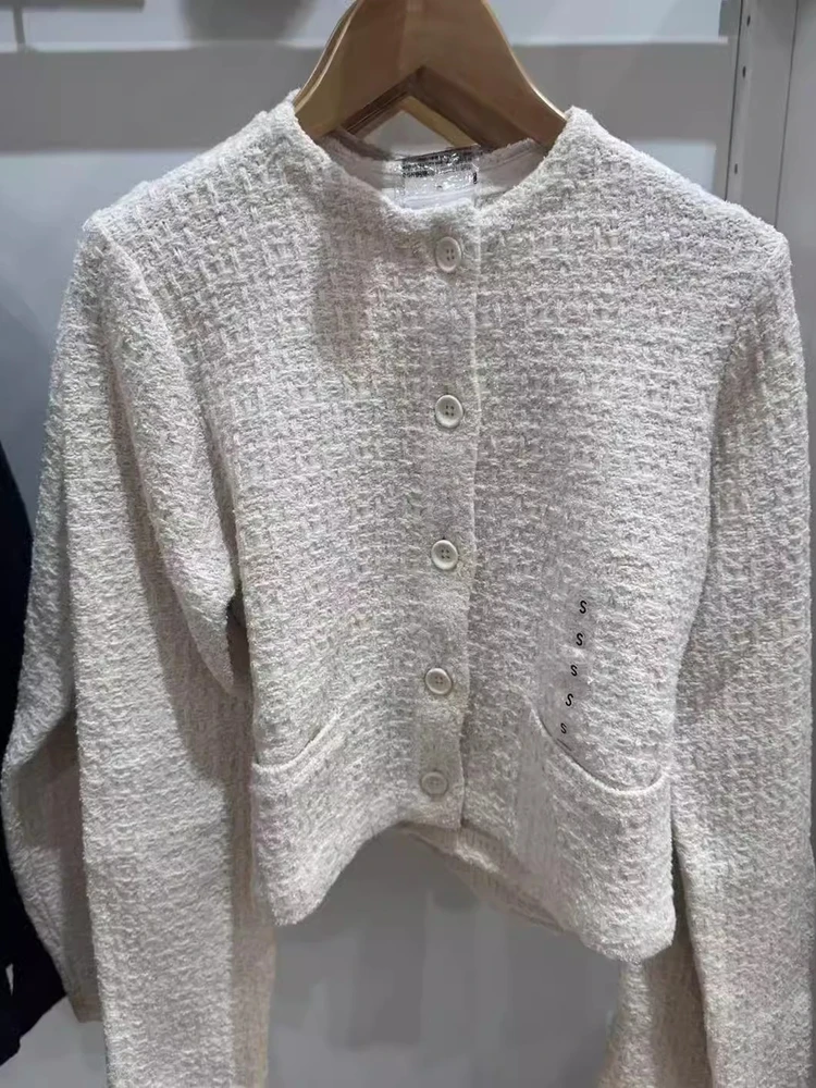 سترة محبوكة غير رسمية للربيع والخريف للنساء سترة صغيرة مفتوحة من Celebri ملابس خارجية للسيدات