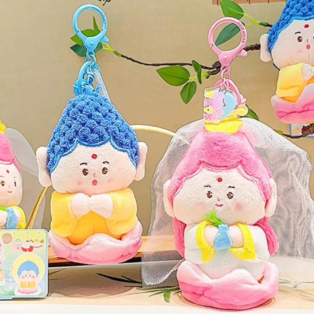 Brinquedo de pelúcia buda dos desenhos animados, adorável casal boneca para bolsa, mochila ou decoração pendurada, presente para crianças e adultos