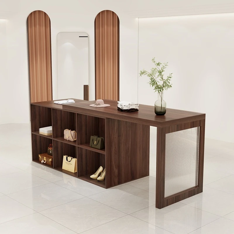 #Clothing store island cabinet telescopic flow table storage cabinet decorative cabinet ornament booth display flow table with