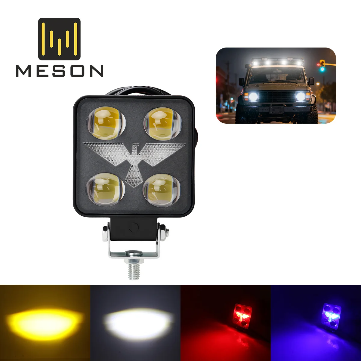 

LED Work Light 30W Car Front Fog Light Dual Color Flash Spotlight 12V 24V DRL Driving Headlight for Truck Off-road SUV UTV ATV
