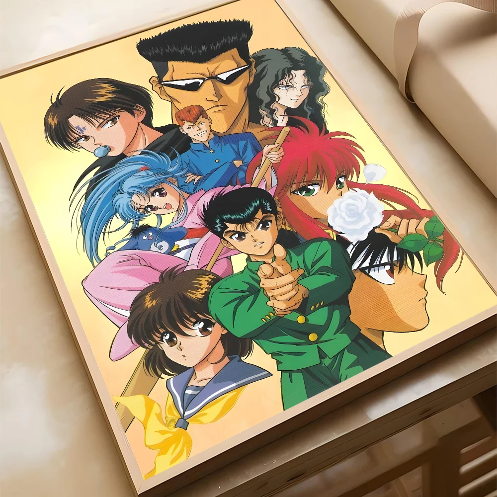 ملصقات لاصقة لفيلم أنيمي يويو هاكوشو ، ملصق من ورق الكرافت العتيق ، بار ومقهى لغرفة تصنعه بنفسك ، لوحة جمالية فنية ، 1 * *