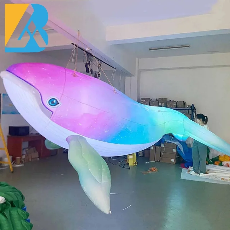 

Customized Giant Blow up Whale Large Inflatable Colorful Whale for Midsummer Night's Dream Theme Party Toys