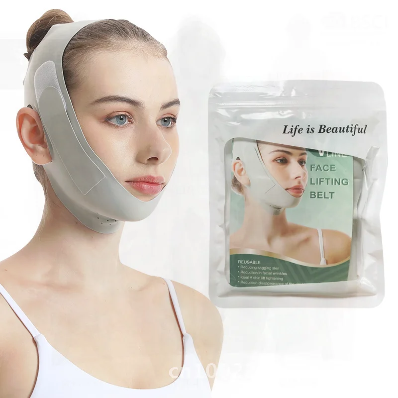 Máscara facial apertada, anti-flacidez, bandagem facial em v, linha de contorno, escultura, bandagem respirável para todos os usuários
