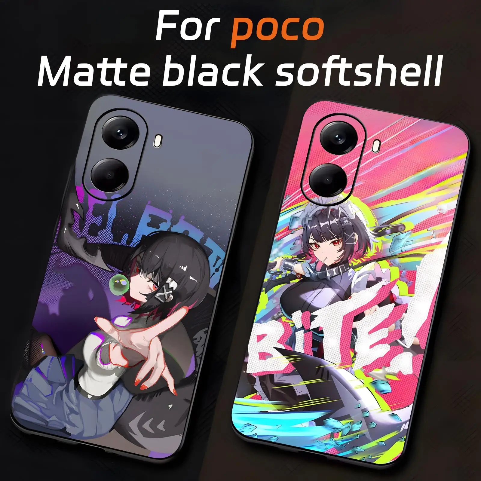 Zenless Zone Zero-Ellen Joe  Phone Case For Xiaomi POCO M7 M6 M5 X7 X6 X5 F7 F6 F5 Pro 5G Soft black Shockproof Cover