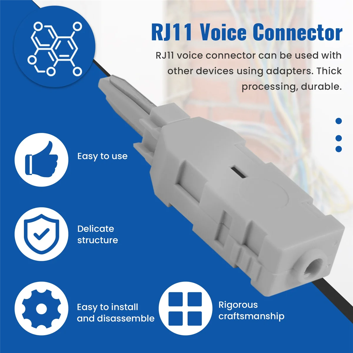 10 peças 110 cabeça de teste rj11 conector de voz mdf verificação de voz de telefone para módulo krone painel de remendo de telecomunicações