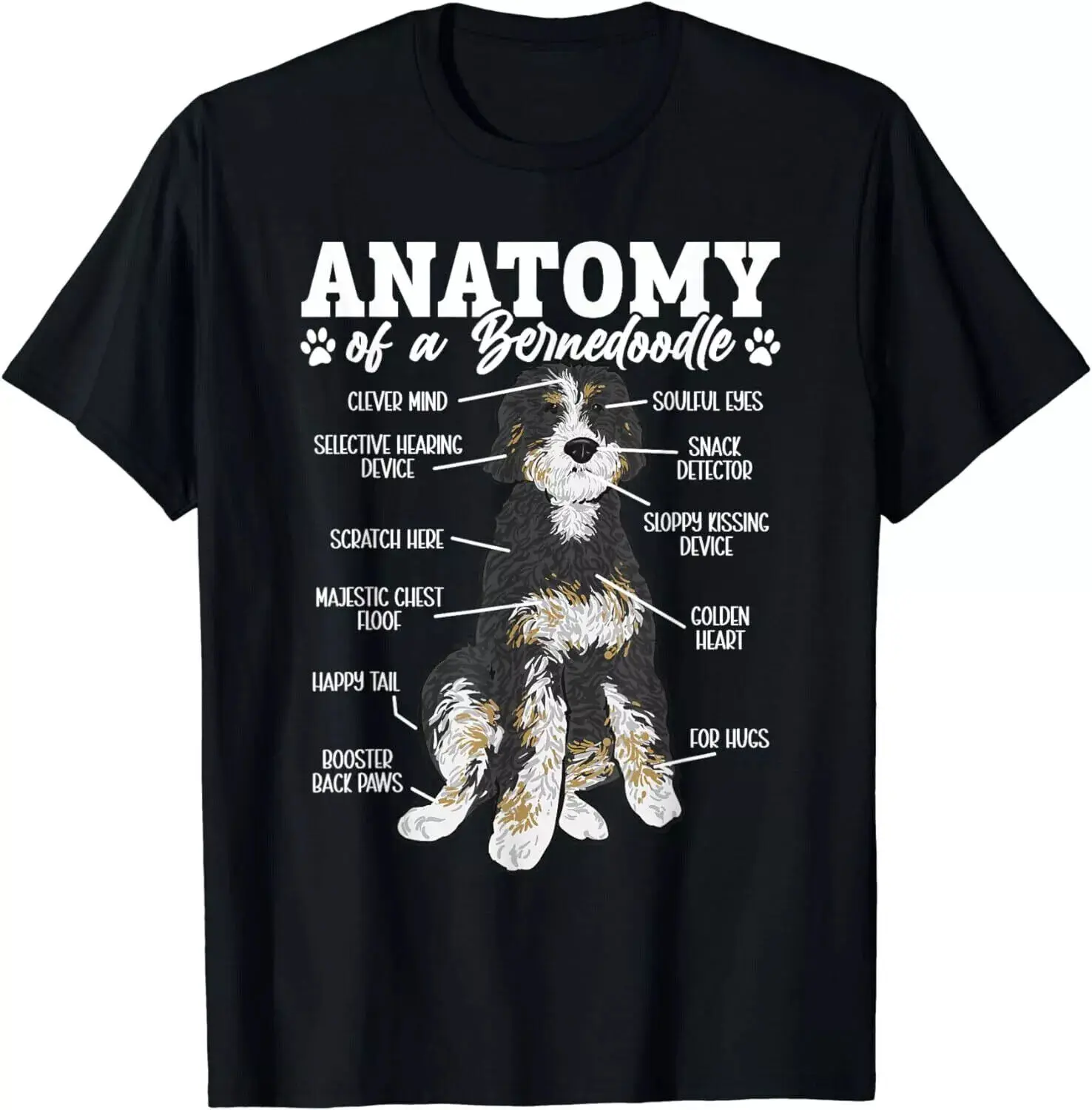 Bernedoodle Dog Anatomy Of A Bernedoodle Dog Lover T-Shirt