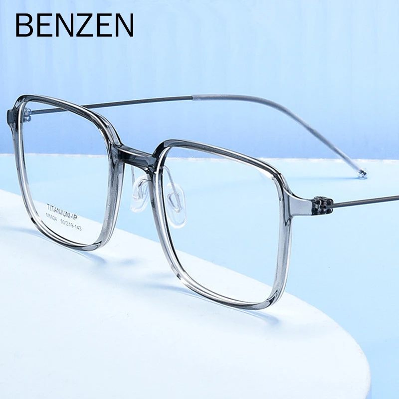 

BENZEN Myopia Eyeglasses Frame Women Ultra-light Flexible TR90 Retro Square Optical Prescription Glasses Frame Men 5799