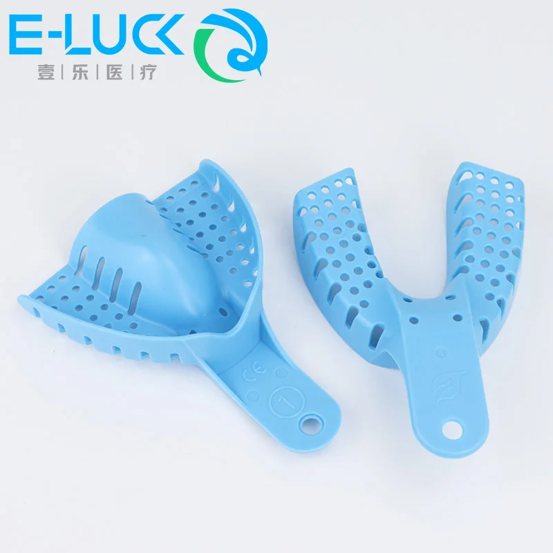 10pcs/set Dental Impression Trays Plastic Perforated Impression Tray Durable Autoclave Teeth Tray Dentist Oral Material Tool