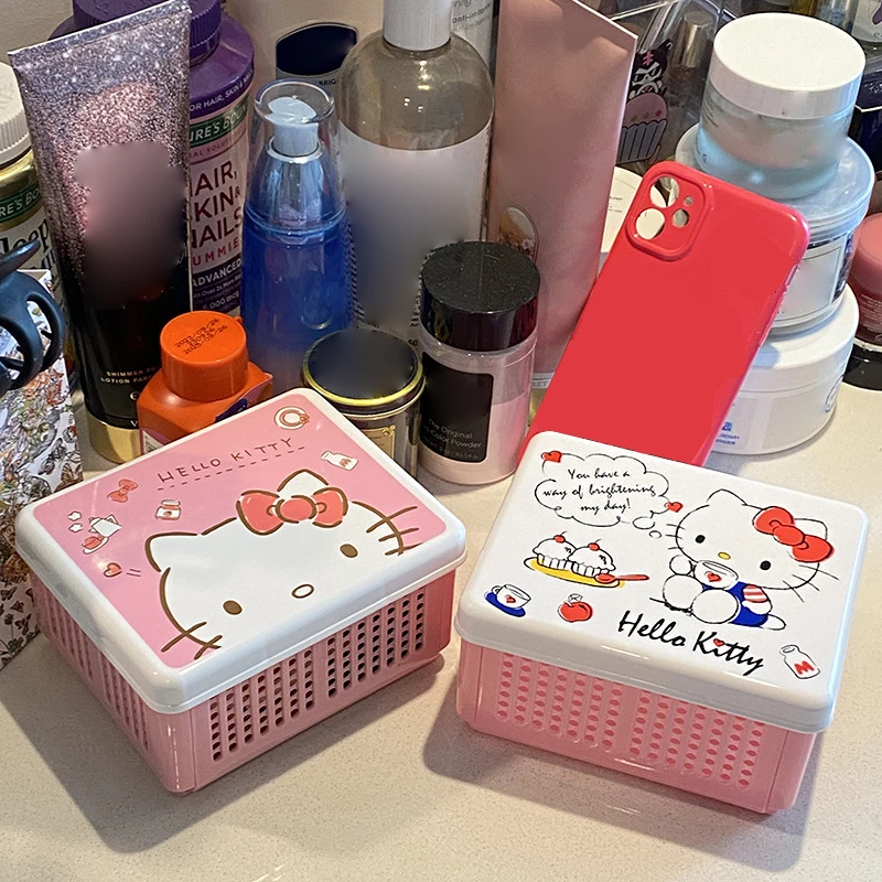 Cartoon Hello Kittys Multi-Purpose Folding Organizer KTM Countertop Sundry Cosmetics Cute Cartoon Sorting Box Holiday Gift