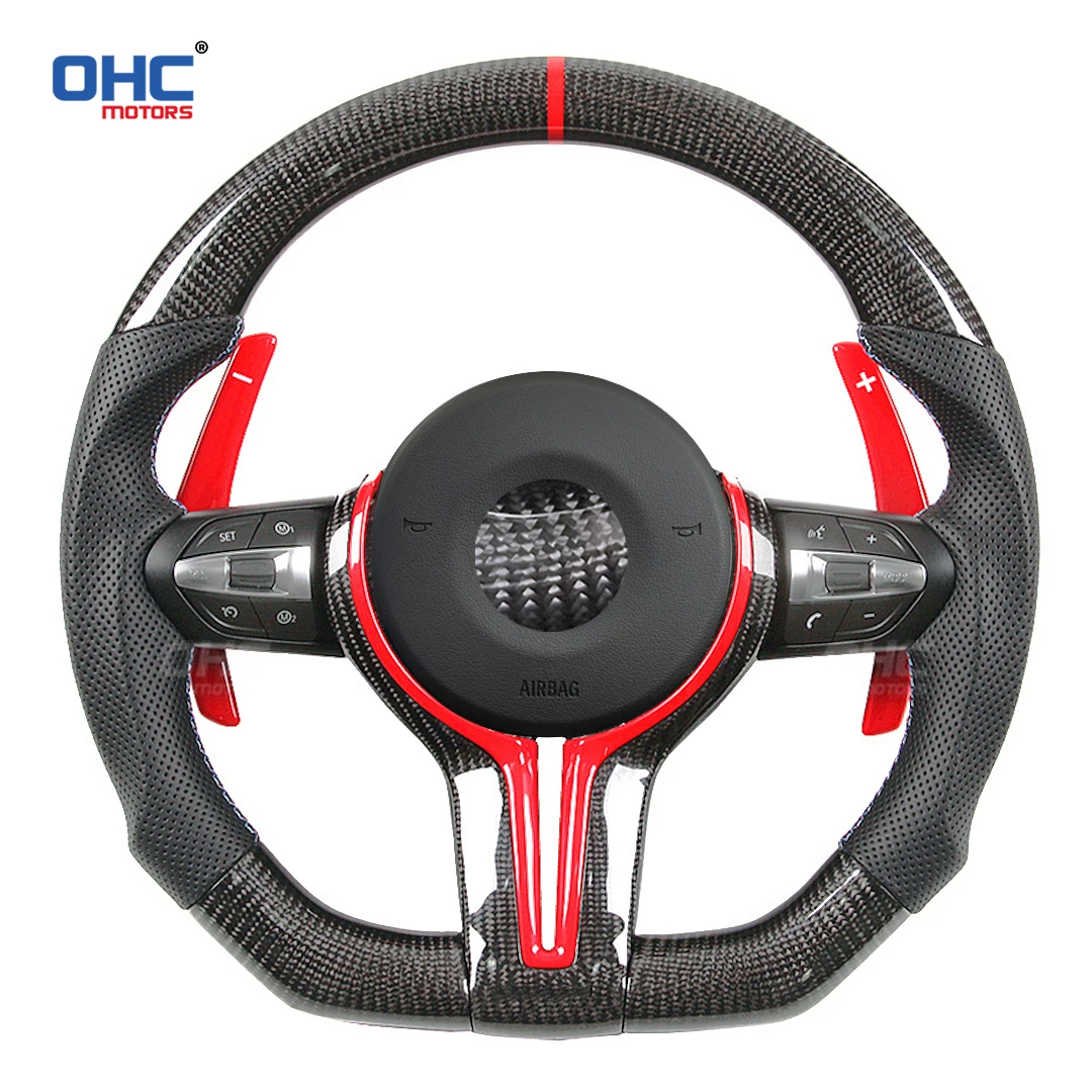 100% Real Carbon Fiber Steering Wheel For BMW 22,F23 & F45 M Sports F30,F31 4 F32,F33,F36 F87 M2,F80 M3,F82 F83 F15 F34 F20