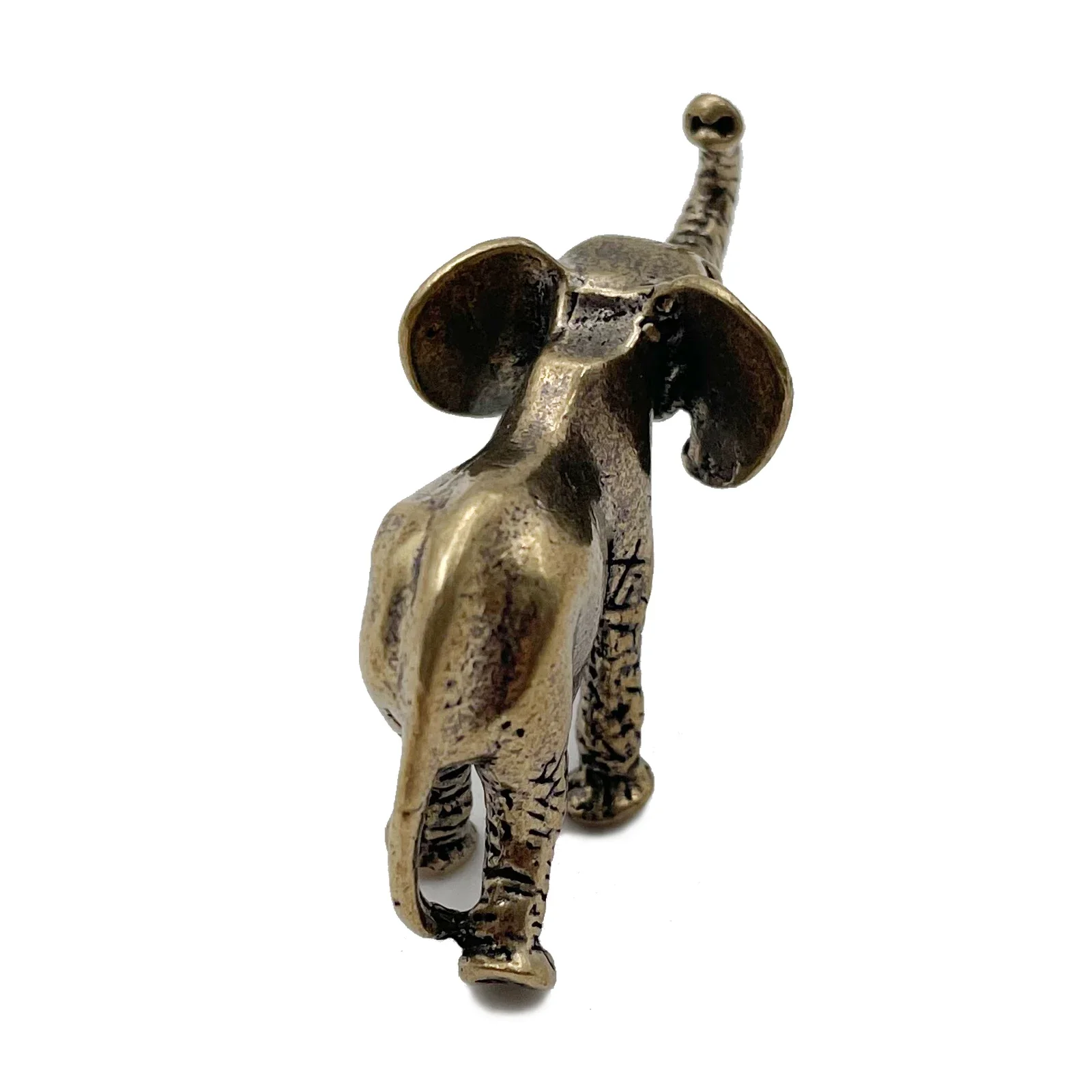 Antique Bronze Minature Elephant Figurines Tea Pet Table Ornament Decorations Solid Copper Animal Crafts Home Decor Living Room