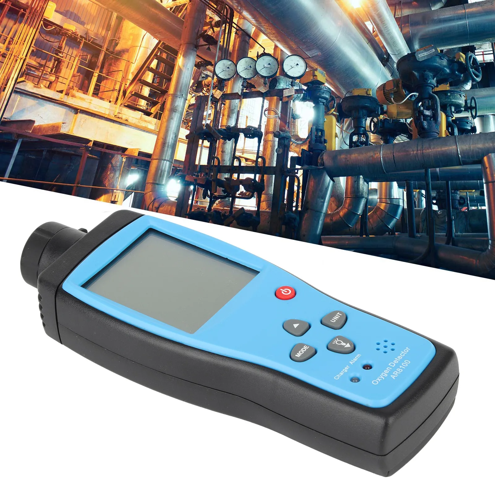 AR8100 Handheld O2 Meter Rechargeable Oxygen Detector for Outdoor Industry Gas Analyzer Gas Detection Oxygen Detector Gas Tester