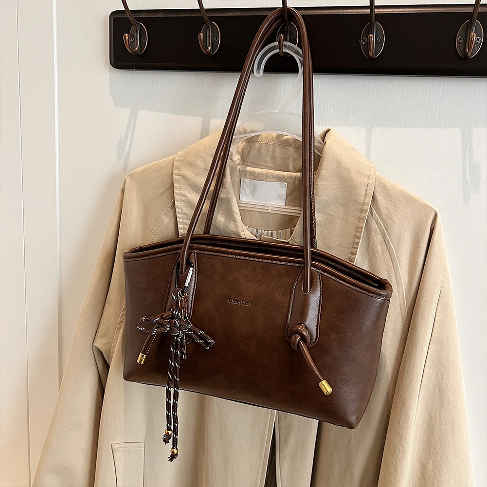 

Shoulder Bag Retro Hobo Bag PU Leather Trendy Underarm Purse Large Capacity Designer Handbag for Women Work Shopping Travel