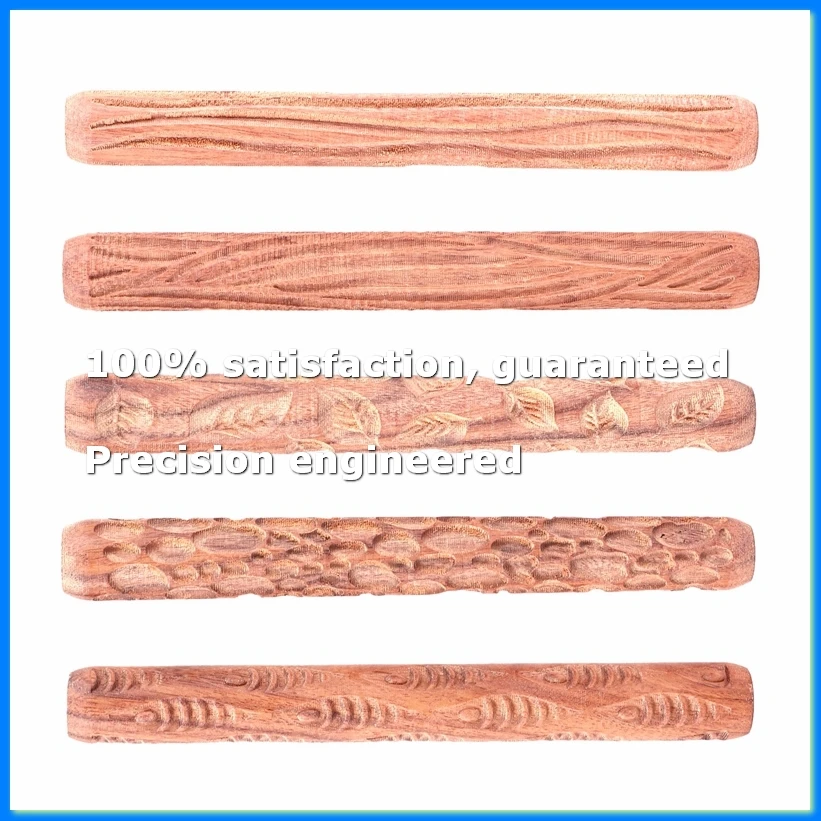 5PCS Pottery Tools Wood Hand Rollers for Clay Clay Stamp Clay Pattern Roller-A63M