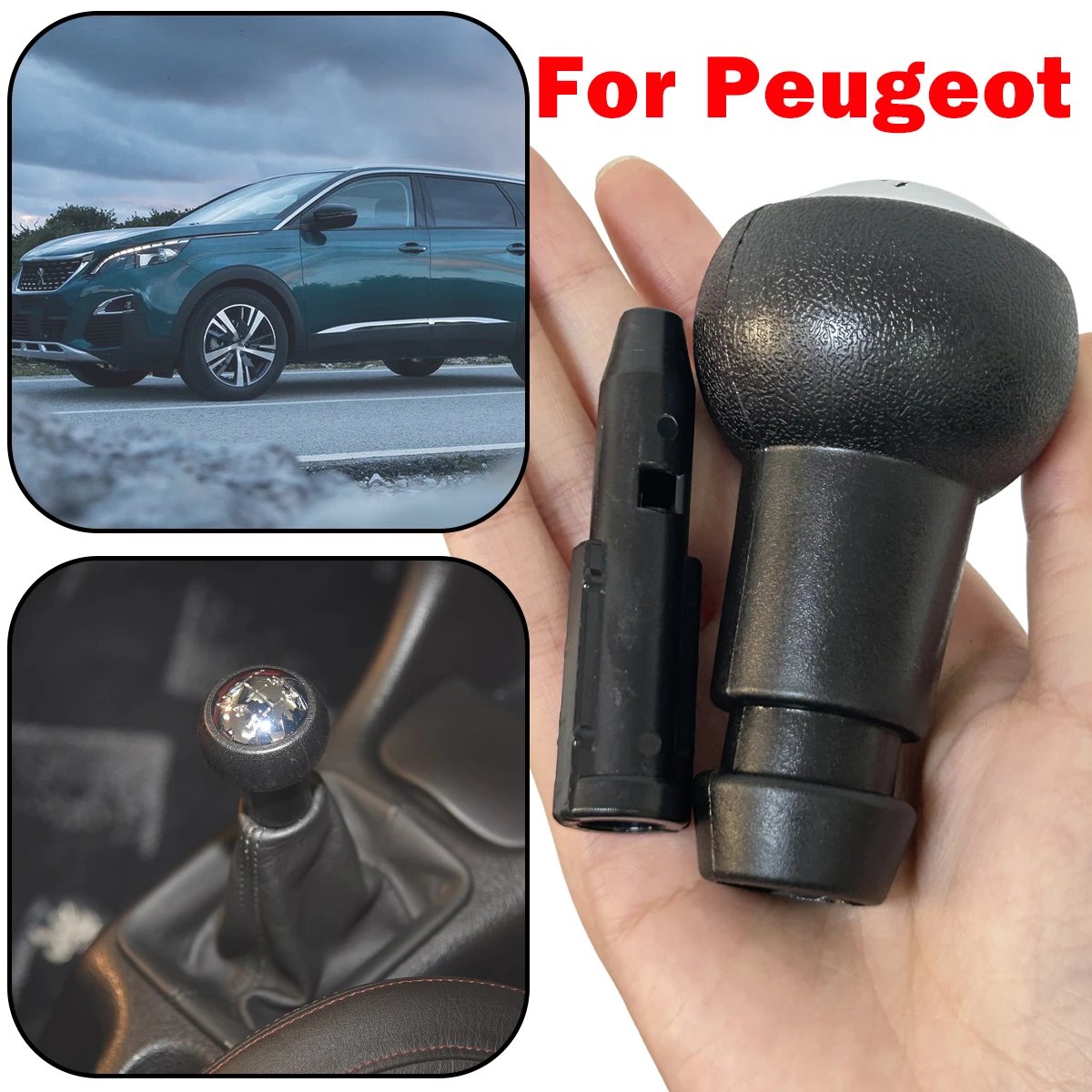 

5 Speed Gear Stick Shift Knob Lever Handle For Peugeot 206 CC 207 301 307 308 407 5008 II PARTNER New Quality Car Accessories