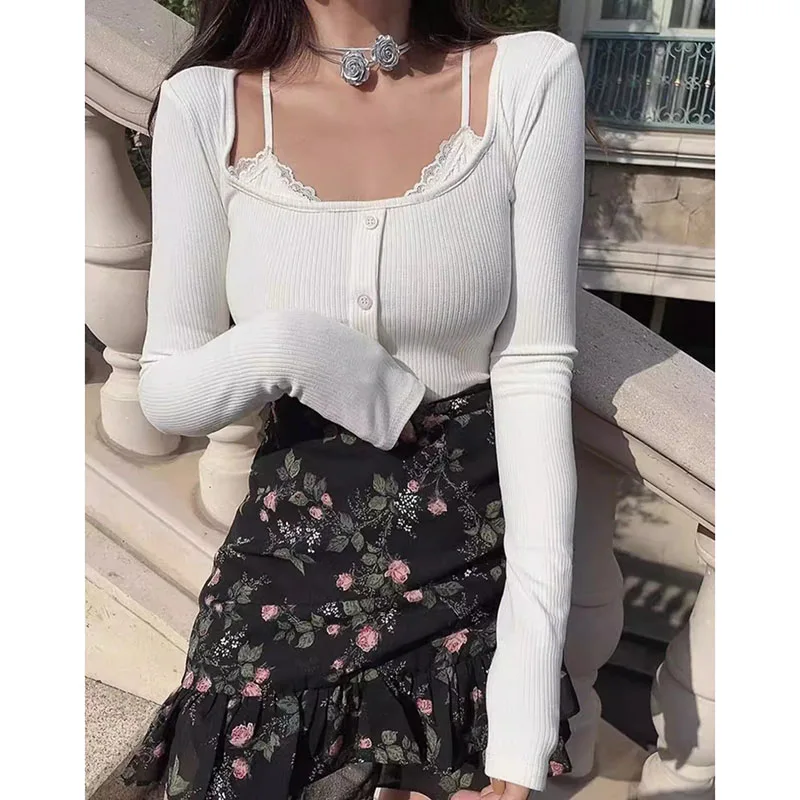 Französischer Vintage-Blumenrock mit Rüschen und Hoher Taille, Neuer Frühlings- und Sommer-Schlankheits-A-Linien-Fishtail-Minirock für Damen – Detail 3