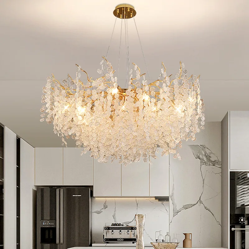 Imagem -02 - Nordic Designer Redondo Lustre de Cristal Luxo Pingente Luz Sala Estar Luminária Pendurado Luminárias Decoração da Sua Casa