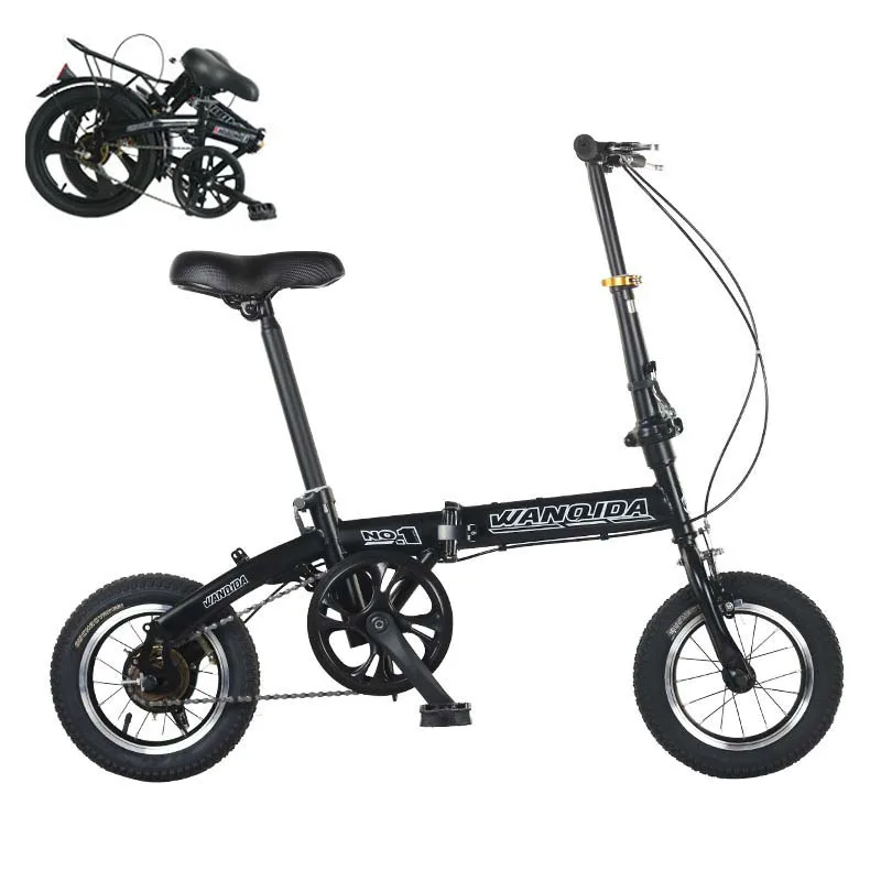 

12-дюймовый складной велосипед, легкий с двойными тормозами, регулируемая высота, подходит для мужчин и женщин для поездок на работу и школы.