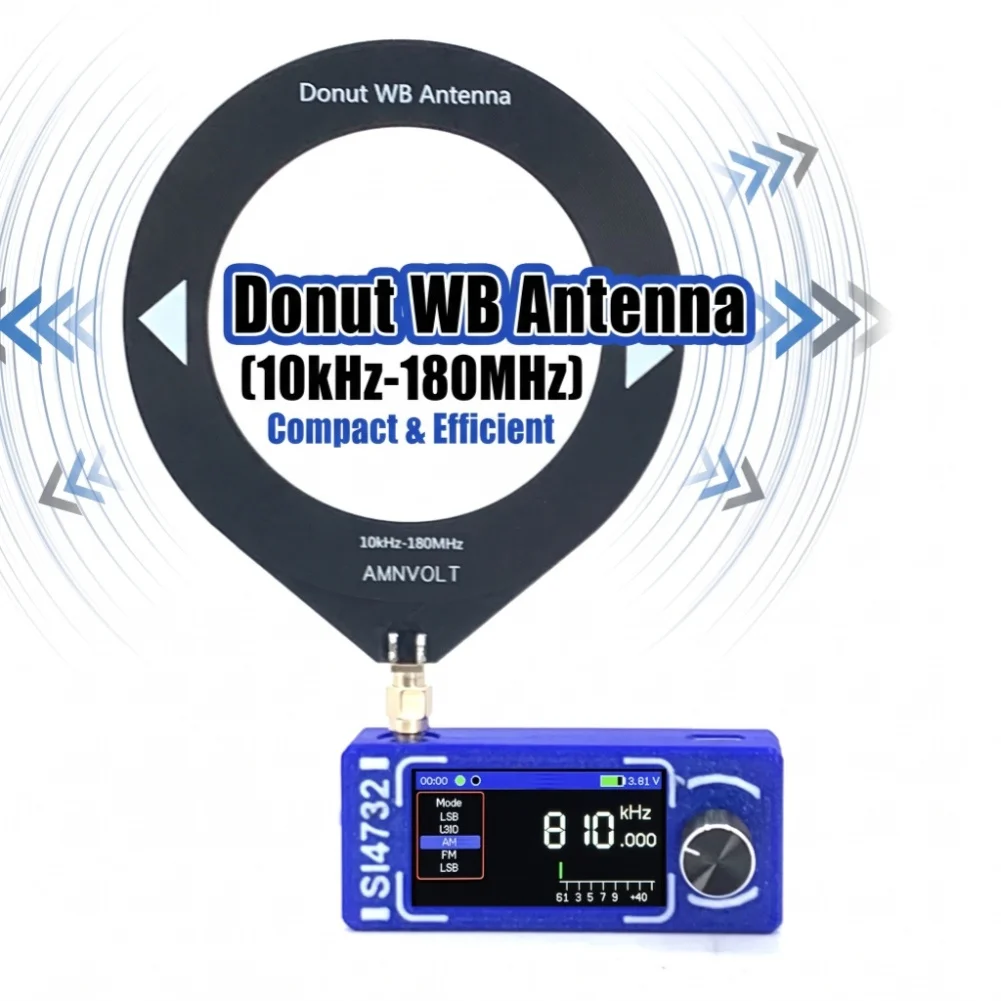 SI4732 Based For radio Transceiver for FM AM For MW SW VHF HF Bands Featuring 1.9 Inch IPS Screen 32-255 Brightness Adjustment