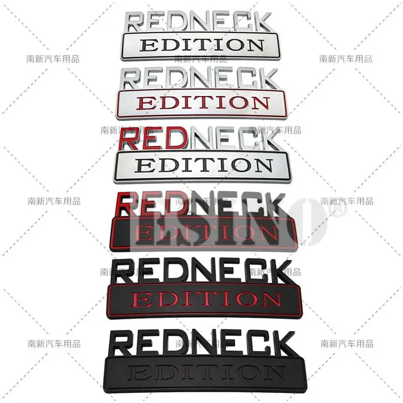 

Car Styling Funny 3D Redneck Edition Chrome ABS Adhesive Emblem Decorative Badge Funny Decal Auto Accessory